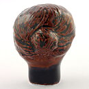 Stig Lindberg (Combin 1970s) Bottle Woman Head with Tenmoku Glaze 7 cm (1)