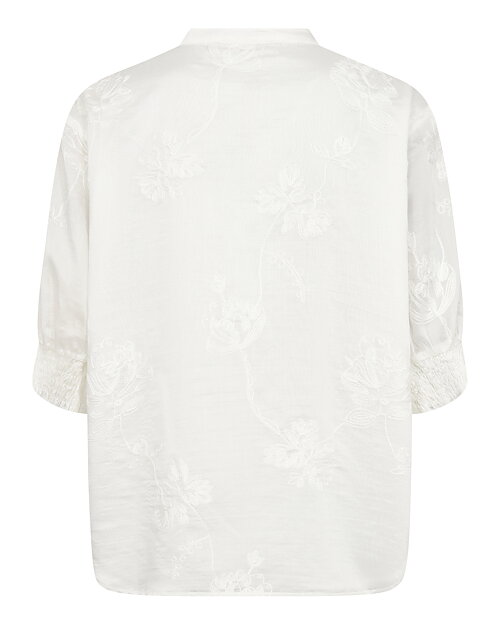 Blus Vivian vit med broderade blommor - 6