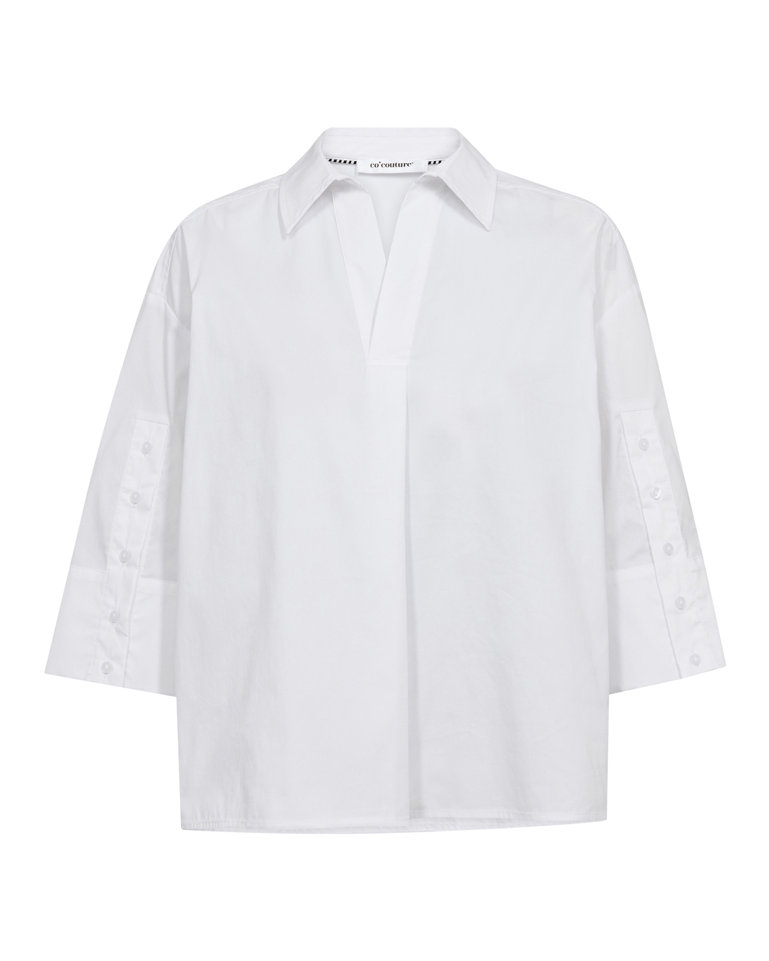 Skjorta Poppy oversize knappar på ärm vit