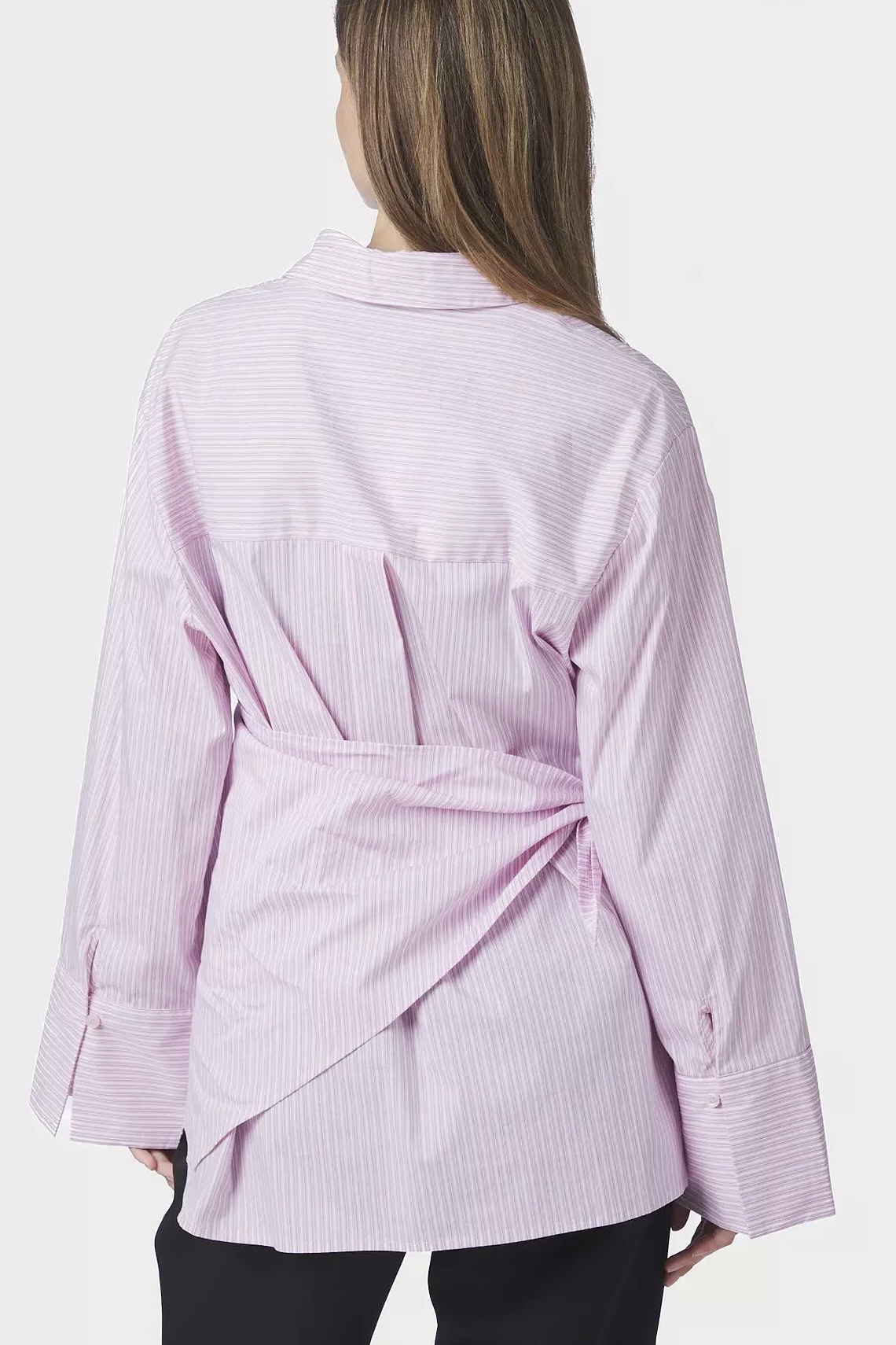 Neo Noir - Dita Scarf Stripe Shirt Light Pink - 3