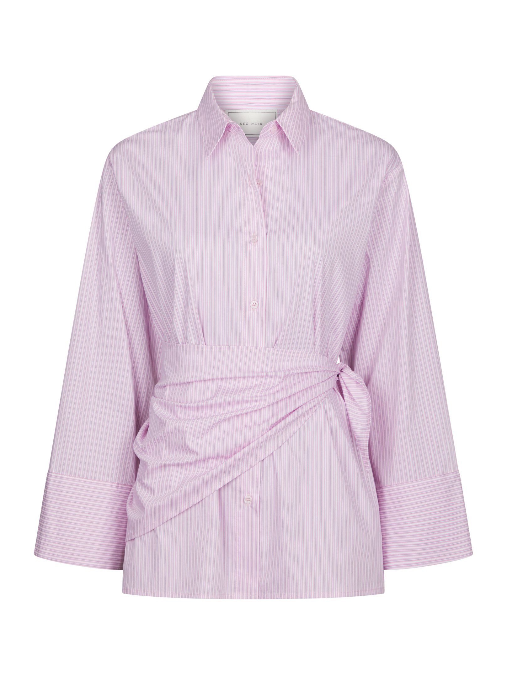 Neo Noir - Dita Scarf Stripe Shirt Light Pink - 6