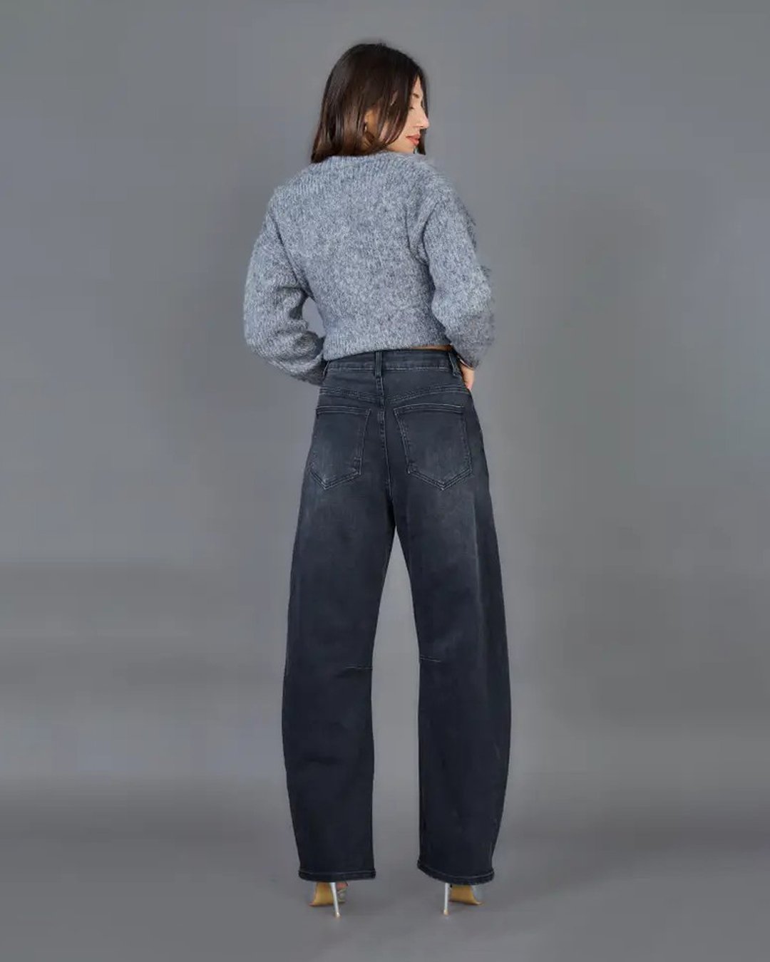 Barreljeans Louisa mörkgrå - 2