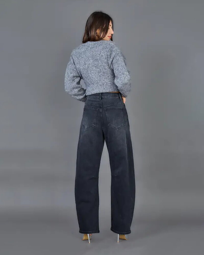 Barreljeans Louisa mörkgrå