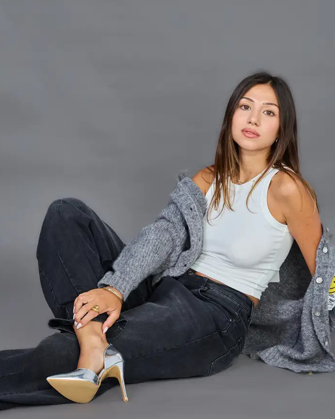 Barreljeans Louisa mörkgrå - 4