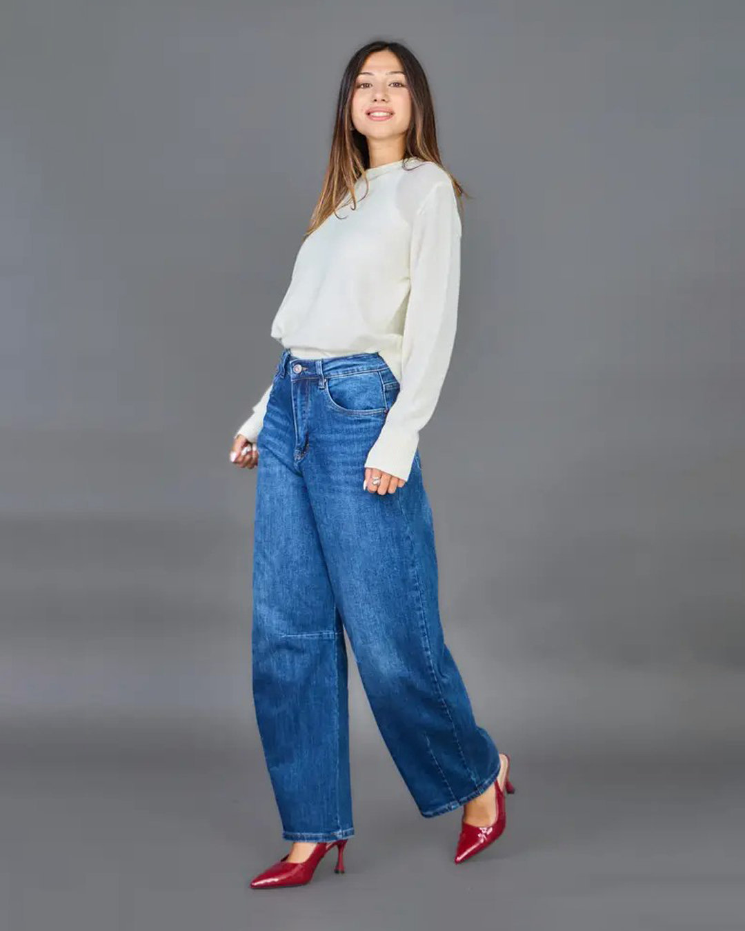 Barreljeans Louisa blå denim