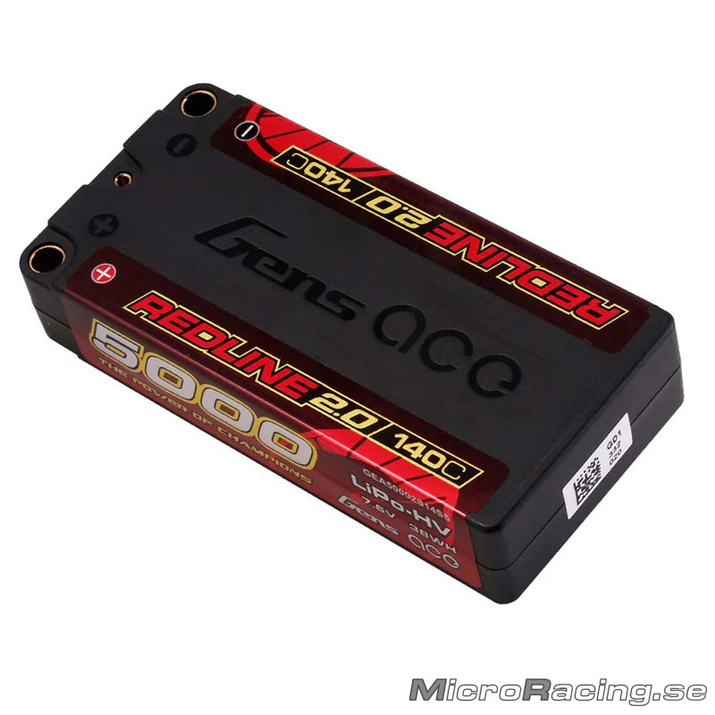 GENS ACE - Battery LiPo, Redline 2.0, Shorty,  2S HV 140C, 7.6V/5000mAh - 3