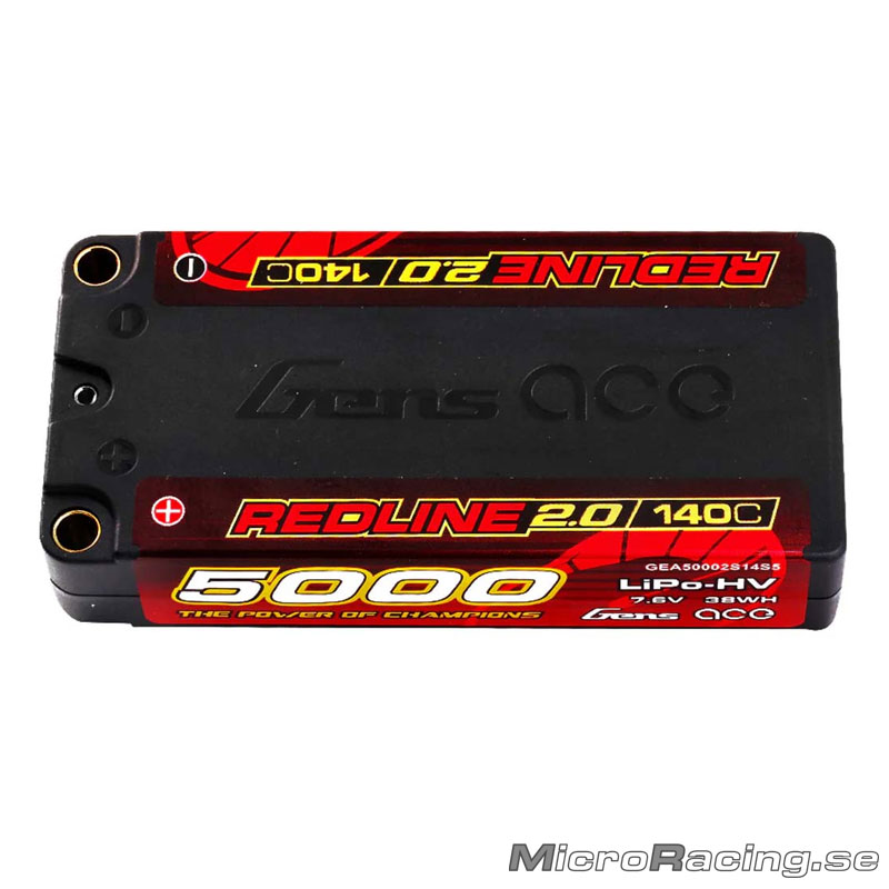 GENS ACE - Battery LiPo, Redline 2.0, Shorty,  2S HV 140C, 7.6V/5000mAh
