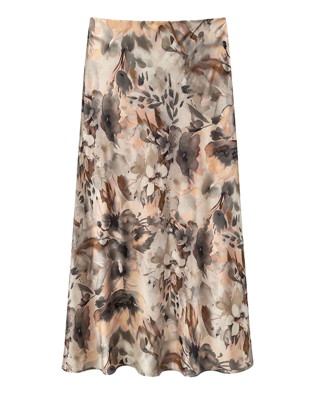 Kjol Georgina resår blommig beige/brun - 5