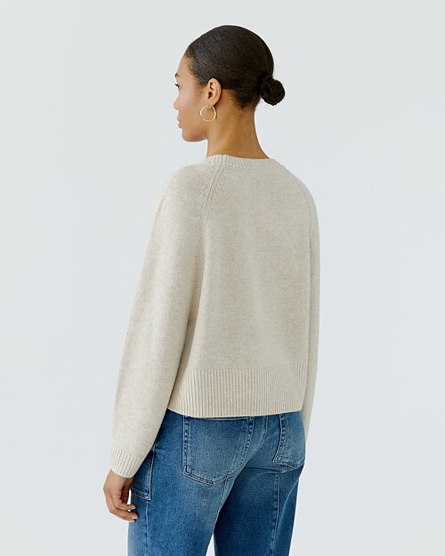 Jumper bred mudd slits neditt ljusbeige - 2