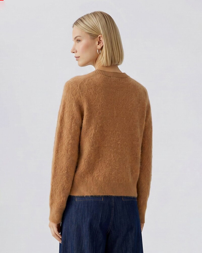 Jumper alpackablandning kamelbrun
