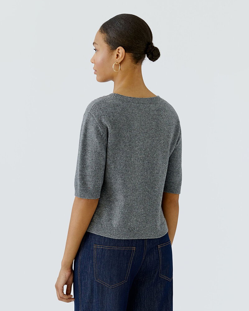 Jumper kort ärm grå med jeansfickor