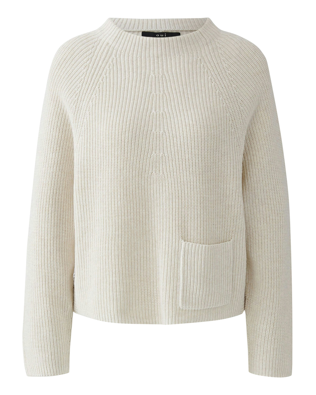 Bomullsjumper ficka fram ljusbeige - 6