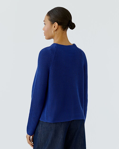 Bomullsjumper ficka fram kornblå - 2