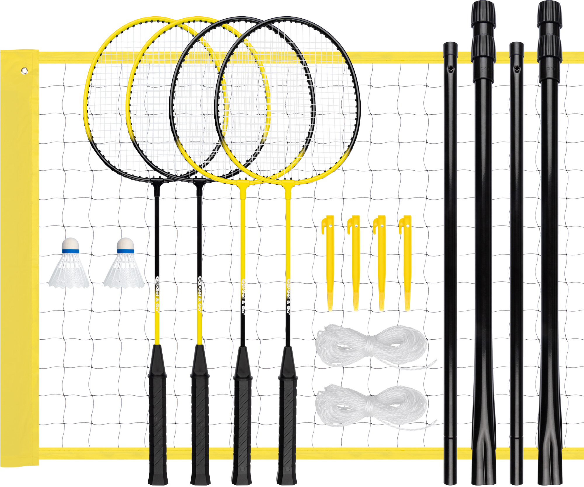 Badminton-set Inkl nät, stolpar, 4 racket samt 2 badmintonbollar - 3