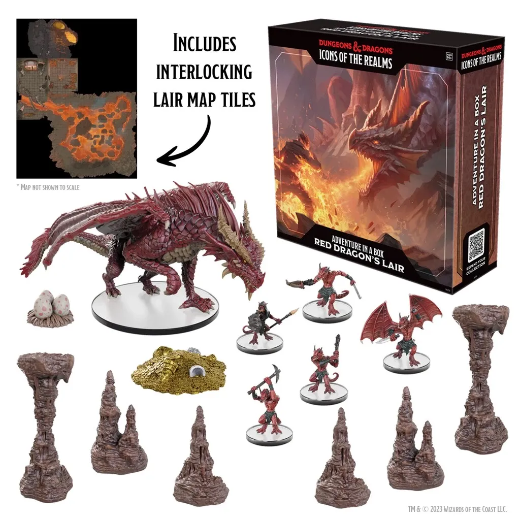 D&D Icons of the Realms Adventure in a Box Red Dragons Lair