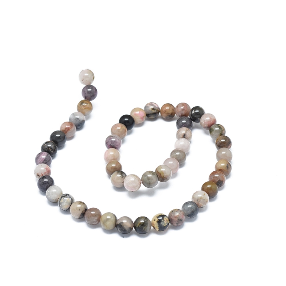 Rodonit rund 8 mm – jordnära färgmix - 3