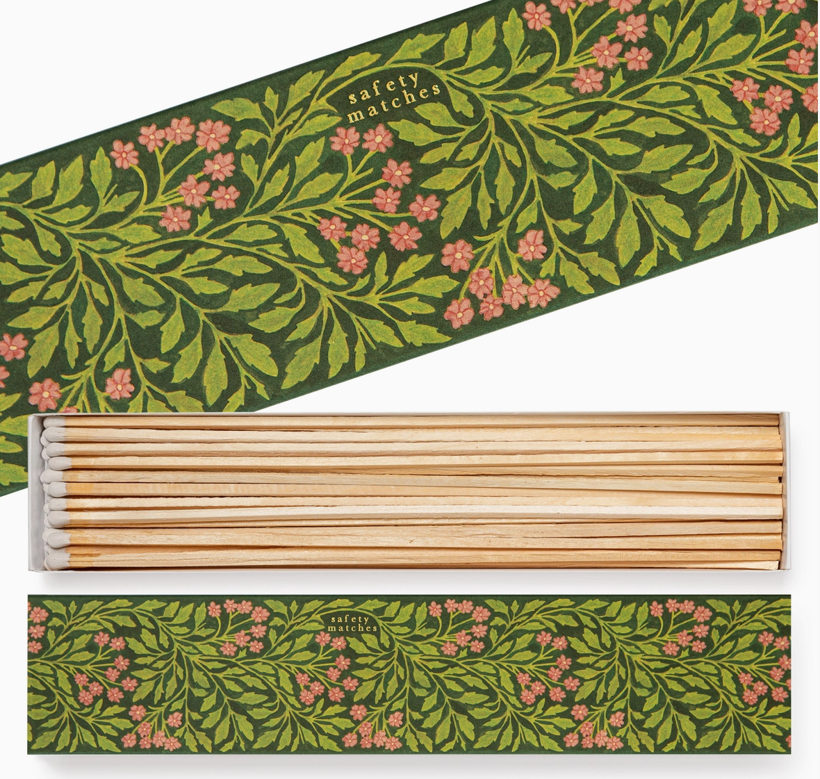 Tändstickor Archivist - Långa Säkerhetständstickor Grön Flora, 45 stickor - 2