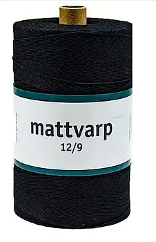 Mattvarp 12/9 Musta – 500 g / rulla – 100 % puuvillaa
