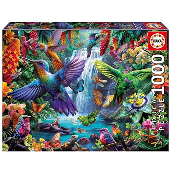 Educa Pussel 1000 bitar - Tropical Hummingbirds -  Fixeringslim medföljer