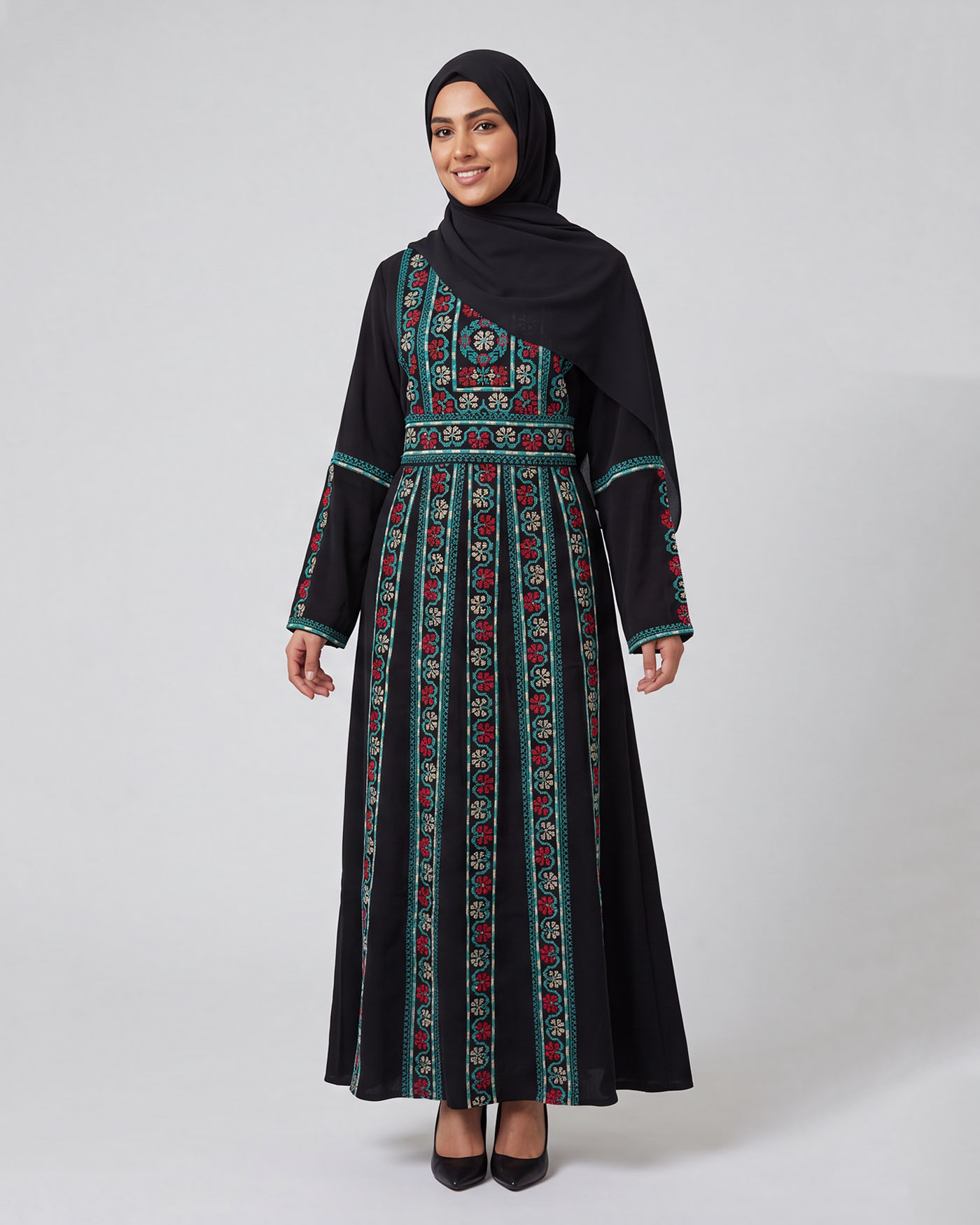 Traditional Abaya - Palestinian Thobe - Green