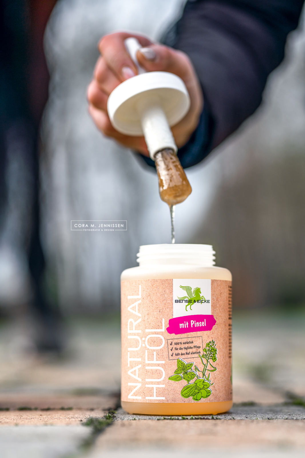 B&E Parisol Bense & Eicke 100 % Naturlig Hovolje med børste - 2