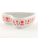 Heart-Shaped Tre Ess Bowl with Red Flower Decor 10 cm (Arabia 1970s)  [Sample Images]