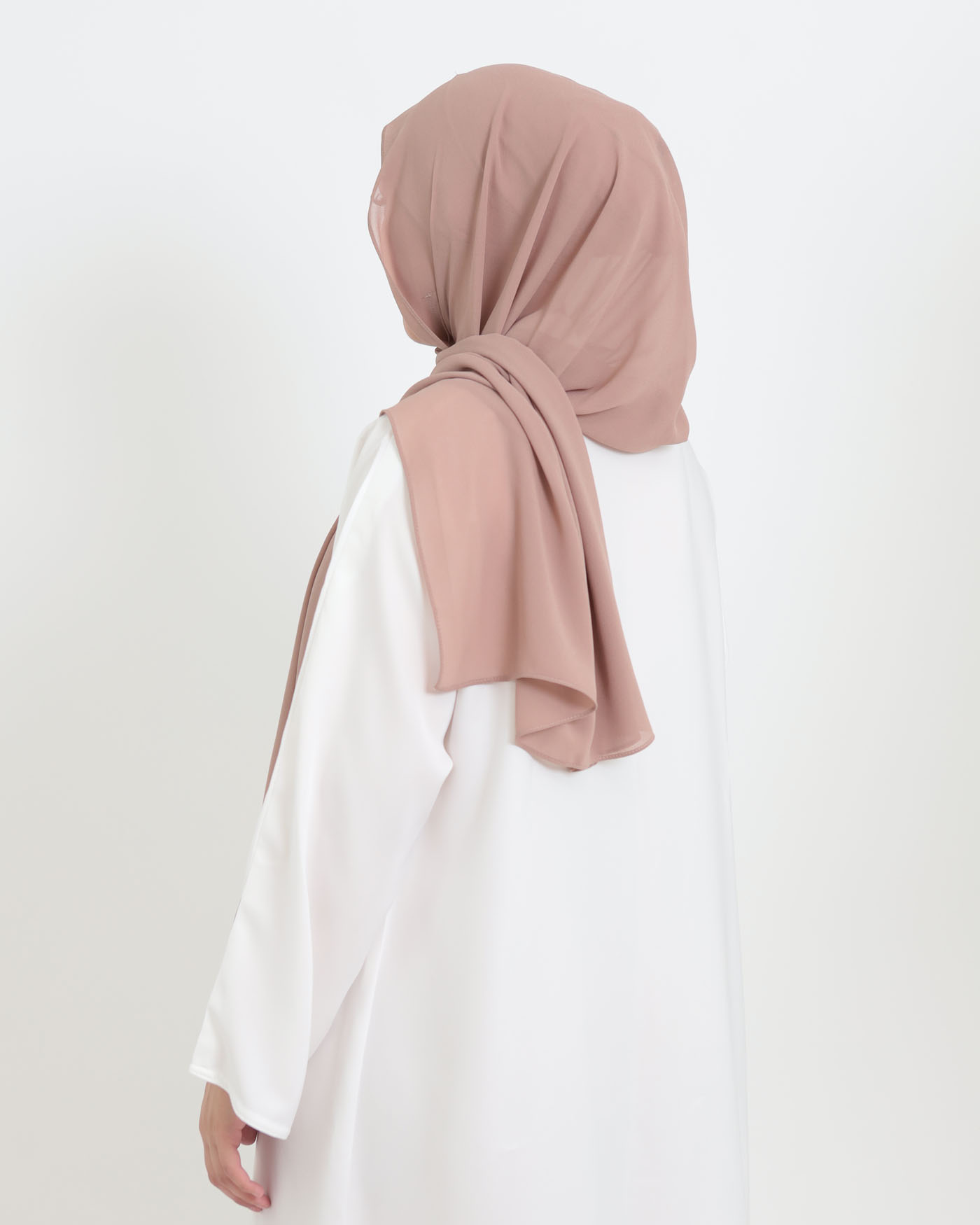 Hijab with cap and integrated magnet - Chiffon - Dark Mauve - 2