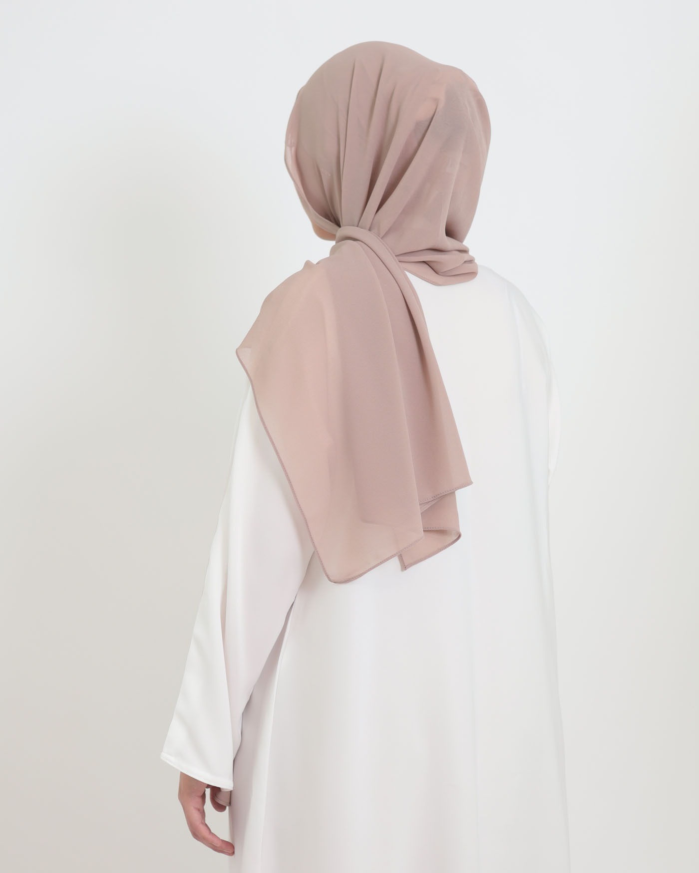 Hijab with cap and integrated magnet - Chiffon - Old Mauve - 2