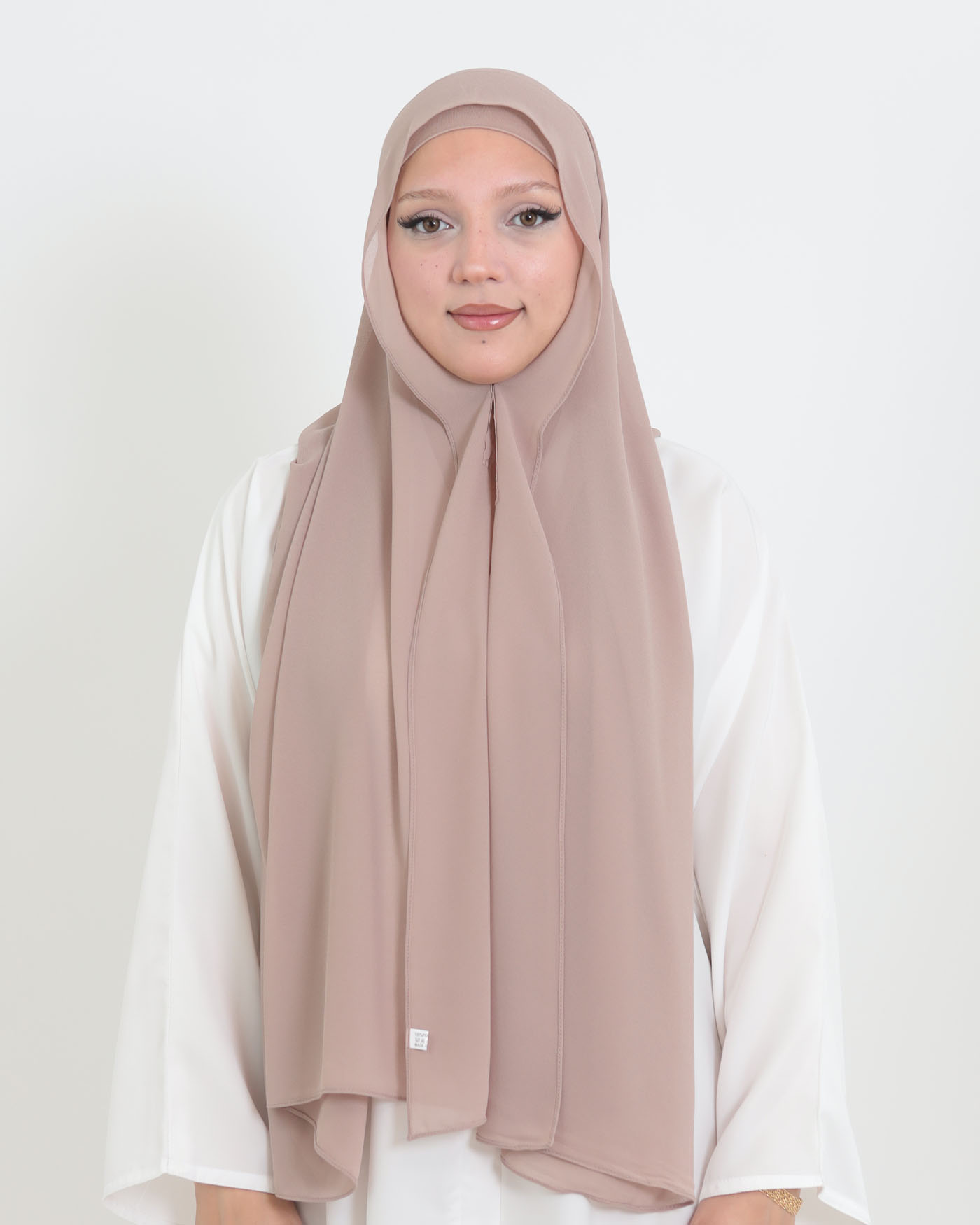 Hijab with cap and integrated magnet - Chiffon - Old Mauve - 3
