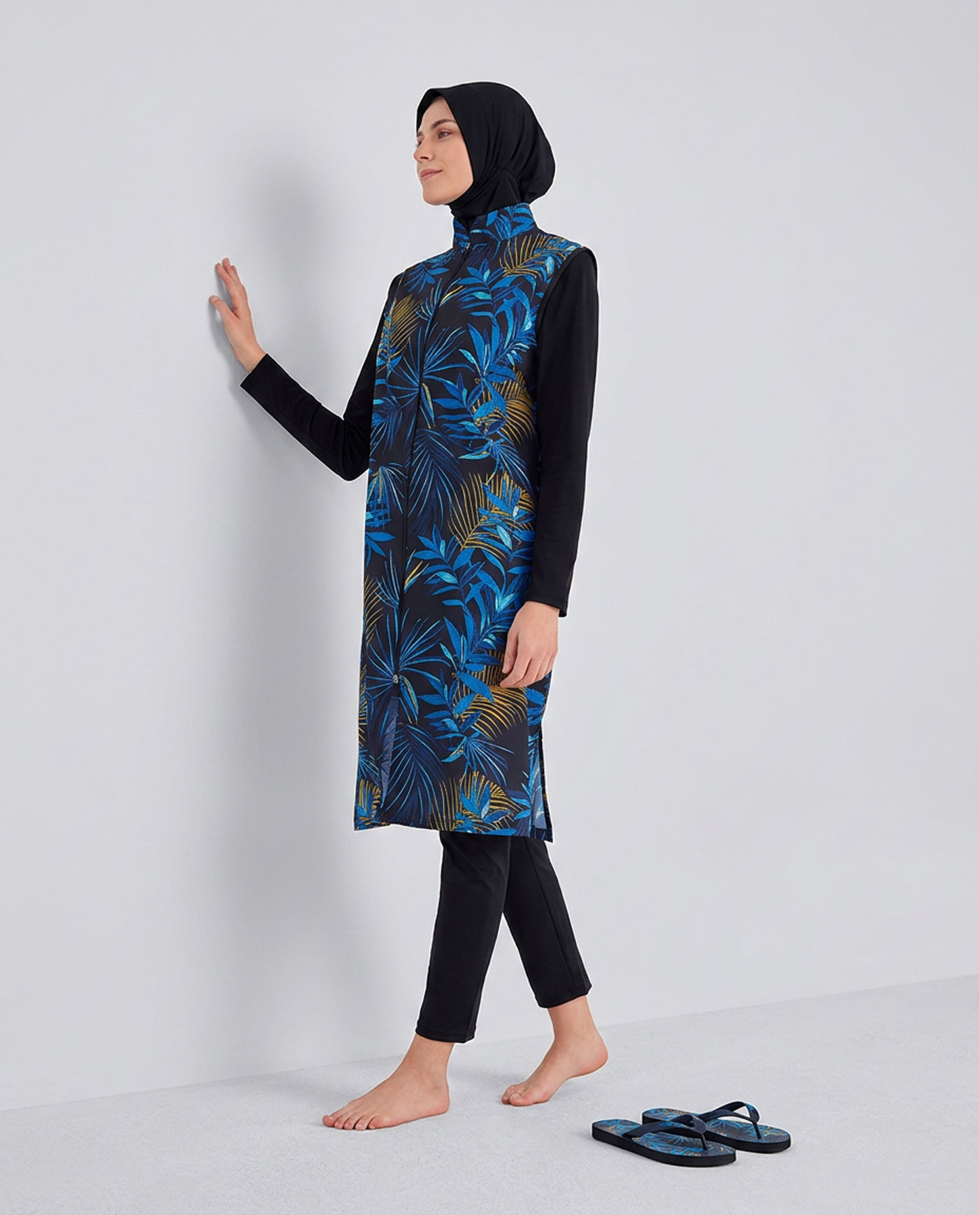 Muslim Swimsuit with hijab - Blue - 3