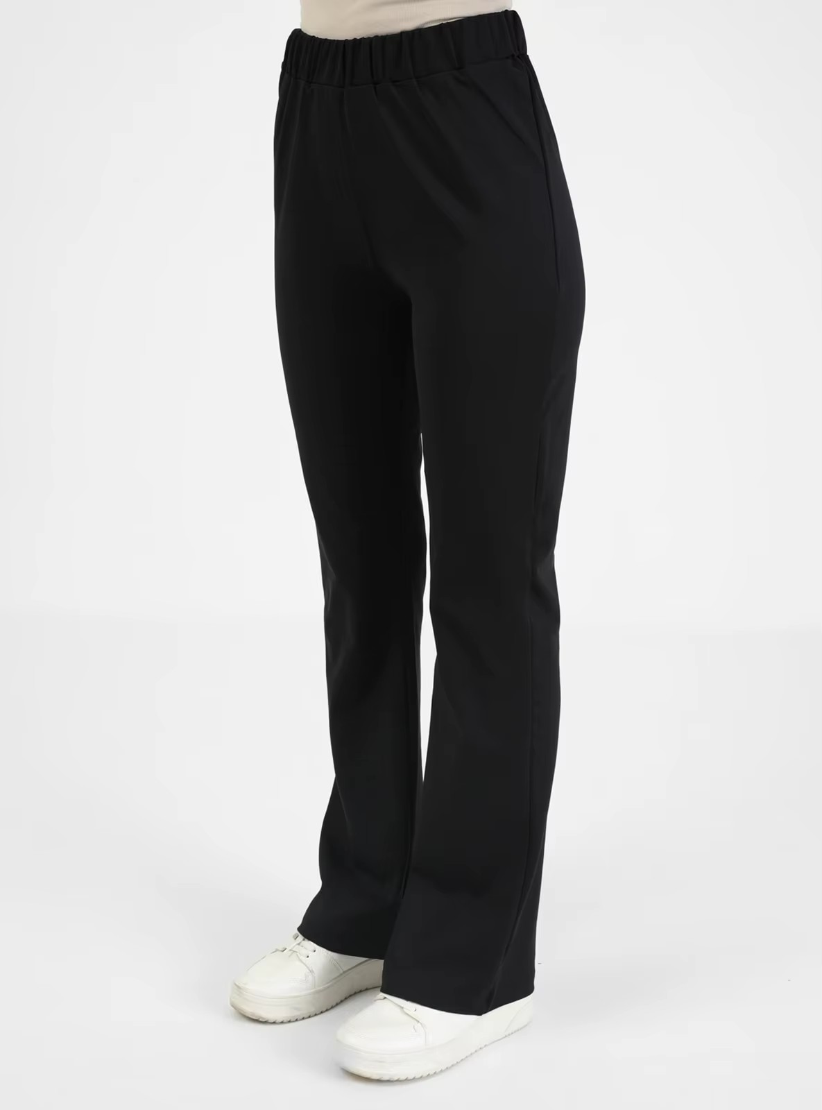 2-Piece Long Top and Pants Workout Set - Black - 4