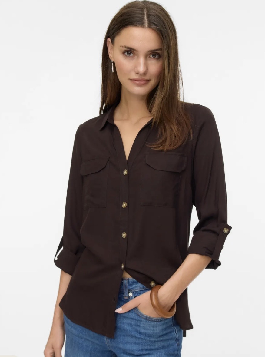 Vero Moda - Bumpy Skjorta Brun  - 2