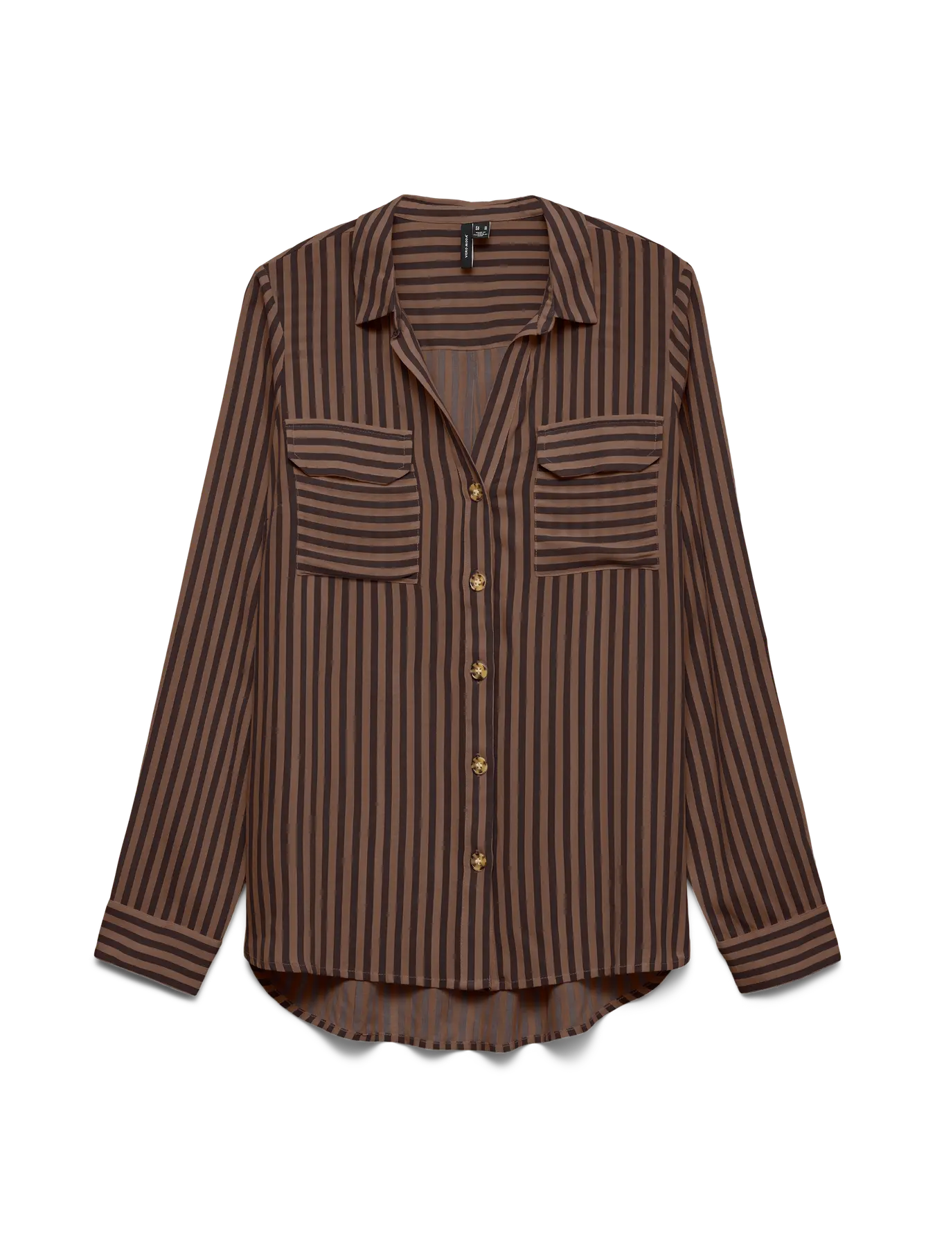 Vero Moda - Bumpy Randig Skjorta Brun - 3