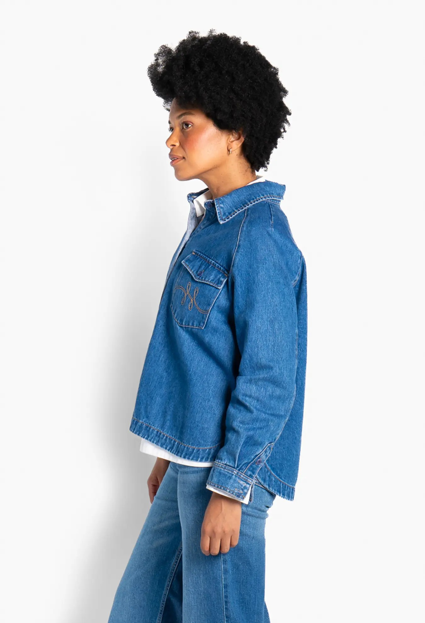 Kylie Blue Shirt - Medium Wash Blue Denim - Hést - 3