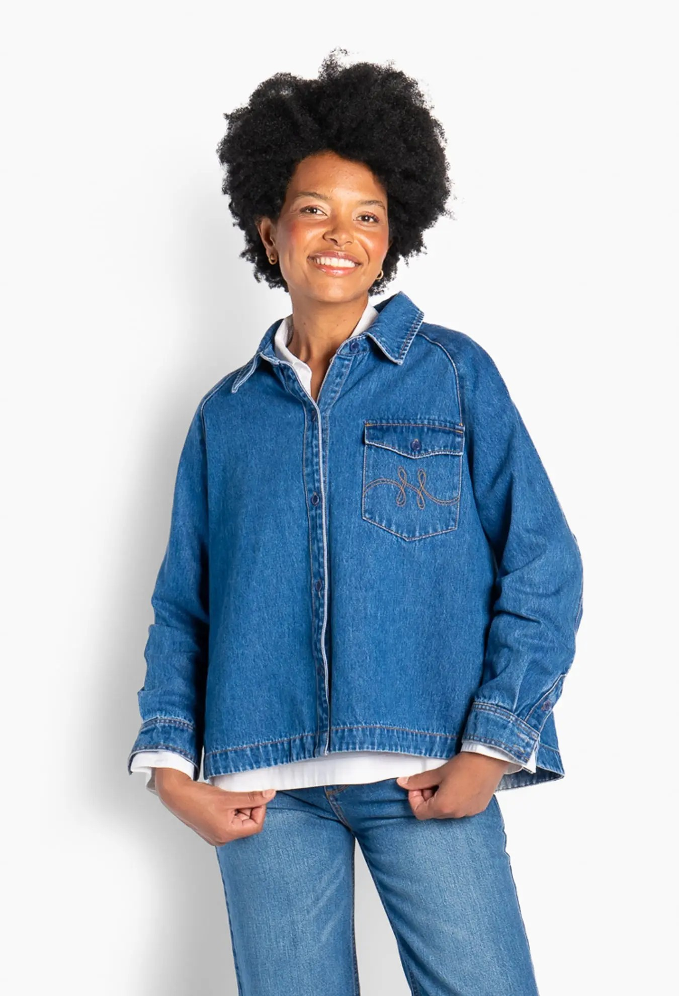 Kylie Blue Shirt - Medium Wash Blue Denim - Hést
