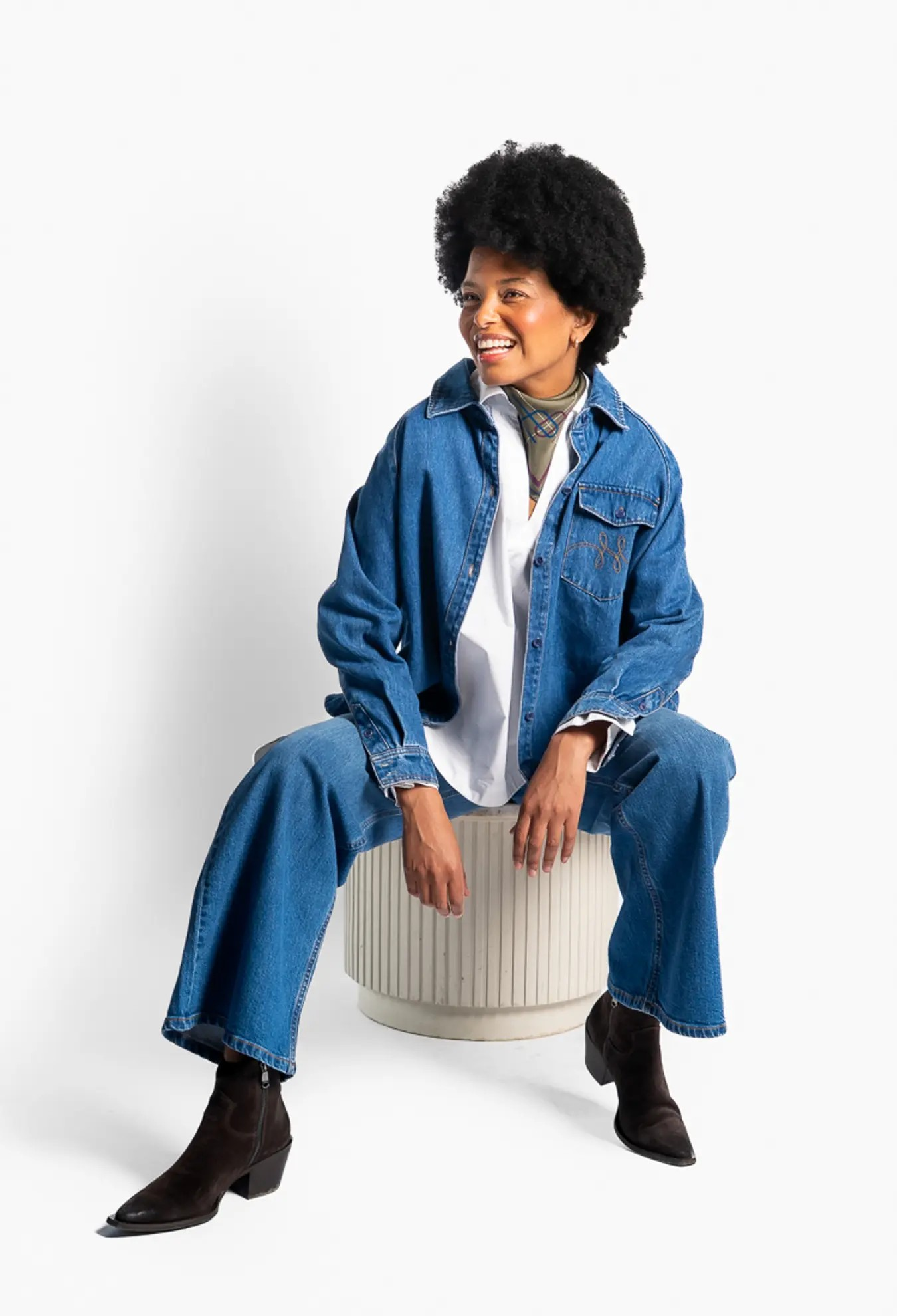 Kylie Blue Shirt - Medium Wash Blue Denim - Hést