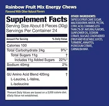 GU Energy Chews - Rainbow Fruit Mix, 16 pieces - 3
