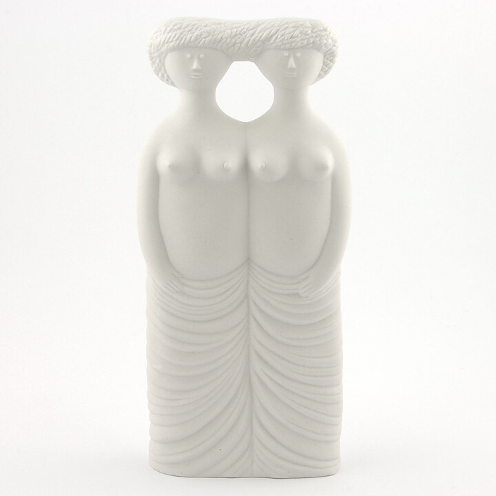 Stig Lindberg (Parian 1977) Matte White Tvillingarna Sculpture 24 cm (3) 