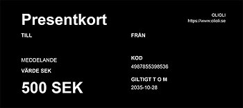 OLIOLI Presentkort Digitalt - 500 kr