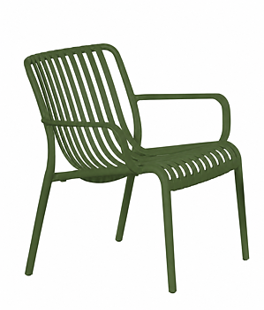 Naum grön utefåtölj med modern och luftig design