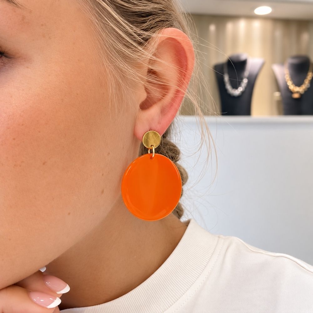 IAMLUND Prick örhänge orange guld