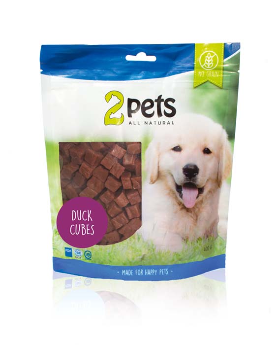  2pets Dogsnack Duck Cubes, 400 g