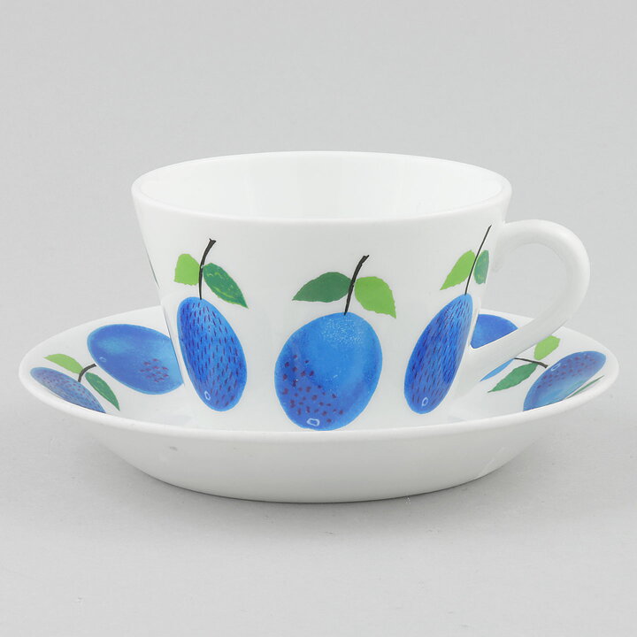 スティグ・リンドベリ Prunusシリーズ  コーヒーカップソーサー  プラム柄  13cm  1962年  [サンプル画像]  [送料無料]