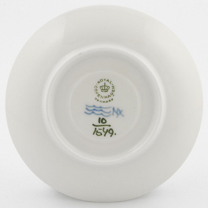Royal Copenhagen (Blå Blomst 20th Century) Coffee Cup Saucer with Blue Flower Decor 13 cm #1549  [Sample Images]  [Free Shipping]