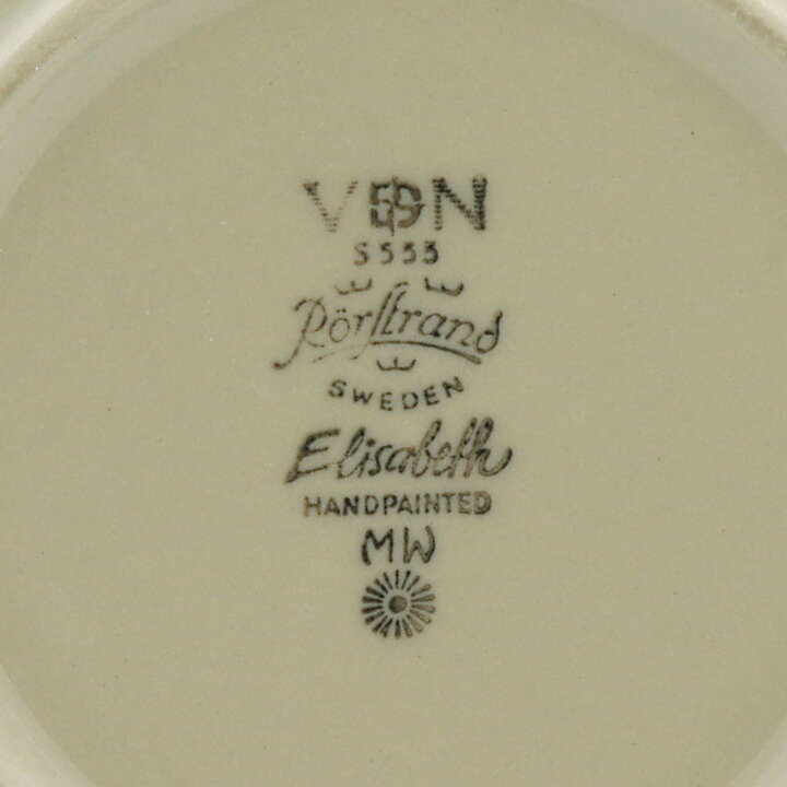 Marianne Westman (Elisabeth 1969) Cup Saucer with Blue/Green Decor 15 cm  [Free Shipping]