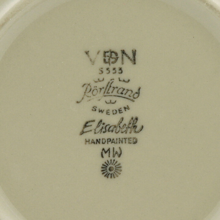 マリアンヌ・ウェストマン  Elisabethシリーズ  カップソーサー  青/緑色の装飾  1969年  15cm  [送料無料]