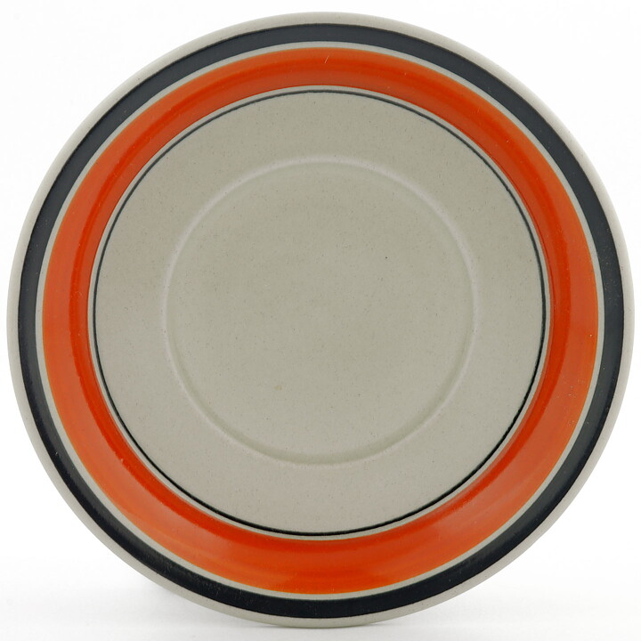Hertha Bengtsson (Randa Banda 1965) Teacup Saucer 16 cm with Orange/Black Decor  [Sample Images]  [Free Shipping] 