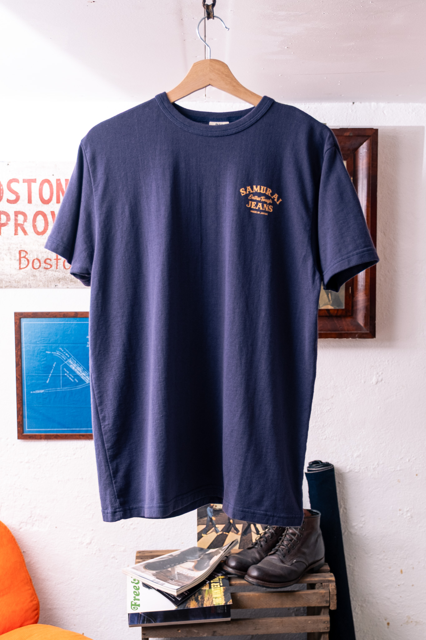 Samurai - Aged Cotton Inlay Loopwheel Tee ”Go Fly A Kite Purple” - 2