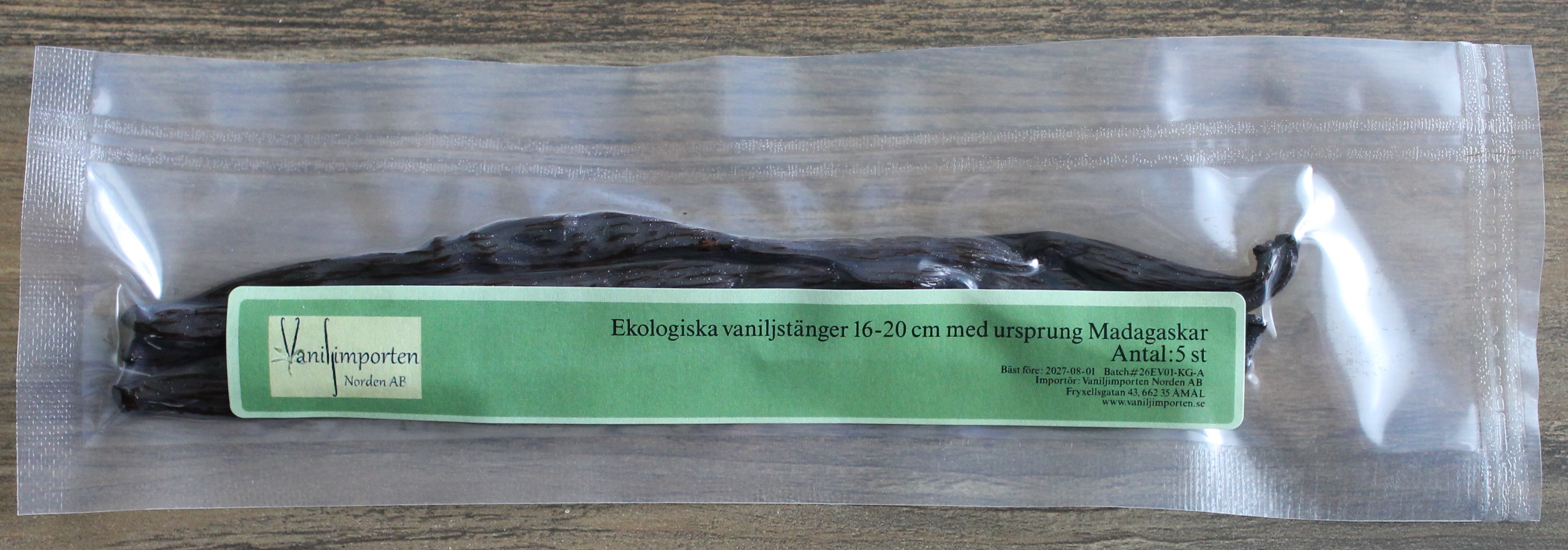 Ekologisk Bourbonvanilj Madagaskar, 16–20 cm - 5 st - 3