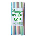 Sugrör flergångs plast, randigt, 50-pack